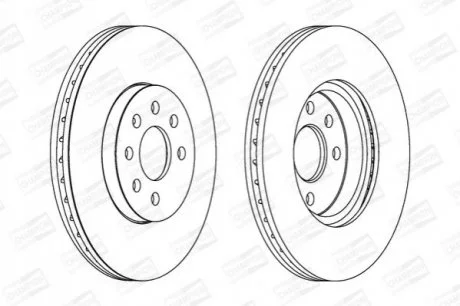 Диск тормозной передний (кратно 2шт.) OPEL ASTRA H (A04) 04-14, ASTRA H CLASSIC Hatchback (A04) 09- CHAMPION 562278CH