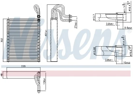 Випаровувач кондиціонера NISSENS 92351