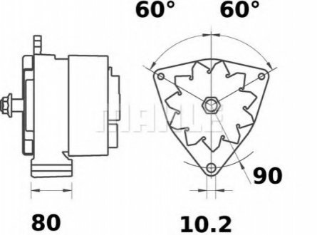 Генератор 28V 55A MAHLE / KNECHT MG 460 (фото 1)