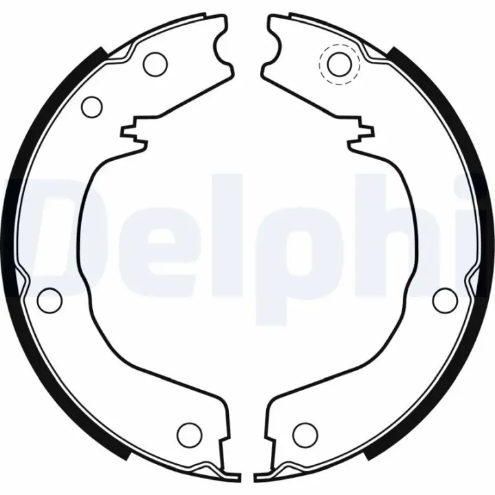 Колодки ручного тормоза (198x34) Subaru Tribeca 05-. Delphi LS2007 (фото 1)