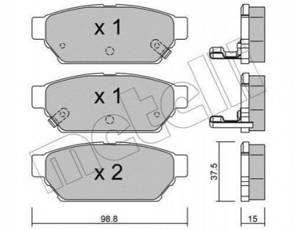 Колодки гальмівні дискові, комплект Metelli 22-0396-0