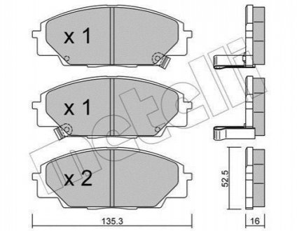 Колодки гальмівні дискові, комплект Metelli 22-0435-0