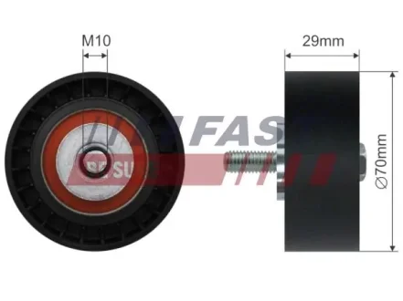 Ролик ременя генератора направляючий Fiat Ducato (06-)/ Iveco Daily (IV,V,VI) 2.3d (70х29) Fast FAST FT44575