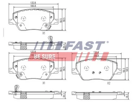 Brake pads front without sensor FAST FT29169