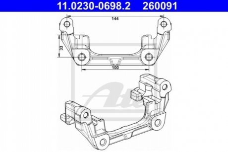 Кронштейн, корпус скобы тормоза ATE 11.0230-0698.2