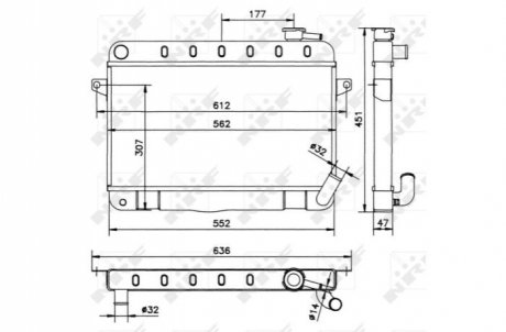 Радиатор, охлаждения дивгателя NRF 52162