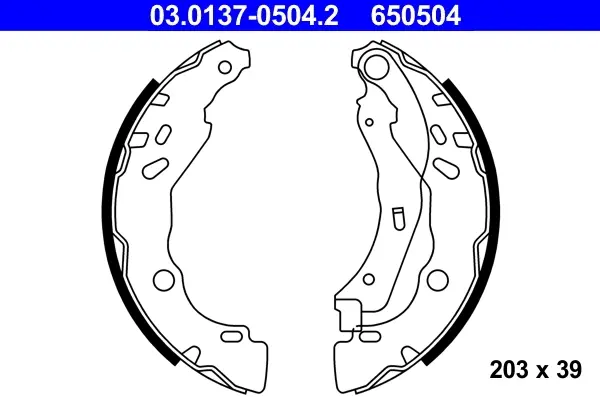Тормозная колодка DS DS 3 CITROEN C-ELYSEE, C3 II, C3 III, C3 ORIGIN III, C4 CACTUS, DS3 PEUGEOT 208, 208 I, 208 II, 301 1.0-1.6LPG 09.09- ATE 03.0137-0504.2 (фото 1)
