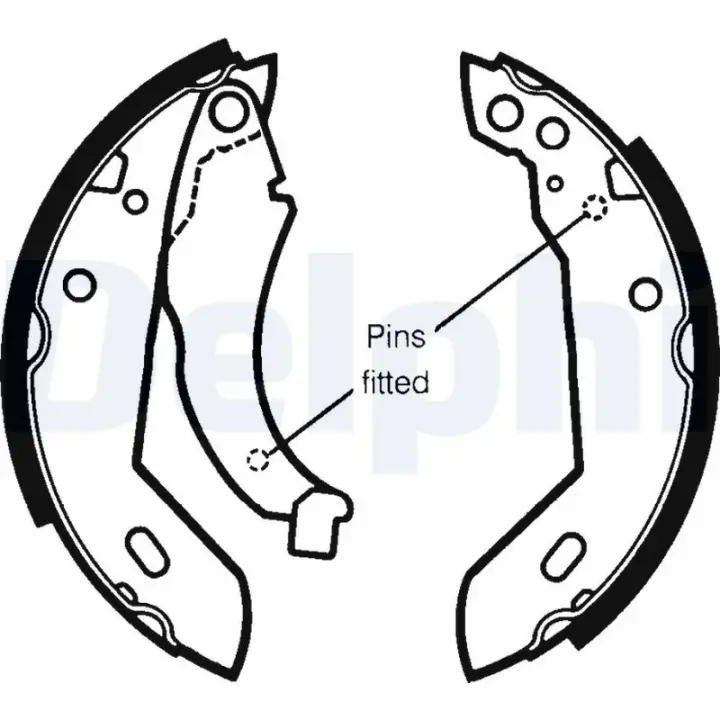 Тормозная колодка PEUGEOT 205, 205 I, 205 II, 309, 309 I, 309 II RENAULT 11, 19 I, 19 I CHAMADE, 19 II, 19 II CHAMADE, 21, 9, CLIO I, RAPID, SUPER 5 1.0-1.9D 09.81-06.01 Delphi LS1250 (фото 1)