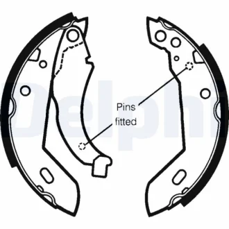 Тормозная колодка PEUGEOT 205, 205 I, 205 II, 309, 309 I, 309 II RENAULT 11, 19 I, 19 I CHAMADE, 19 II, 19 II CHAMADE, 21, 9, CLIO I, RAPID, SUPER 5 1.0-1.9D 09.81-06.01 Delphi LS1250