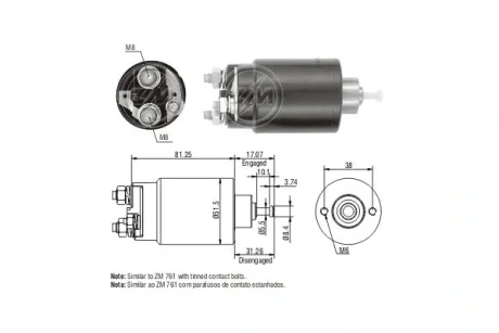 Реле втягуюче стартера ERA ZM1761