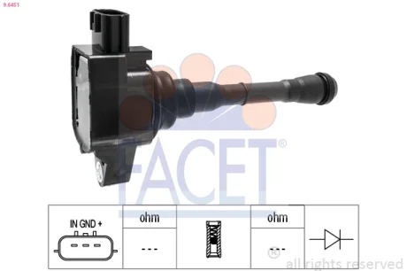 Котушка запалювання Megane IV (15-)/Kadjar (16-) 1.6 TCe Facet FACET 9.6451
