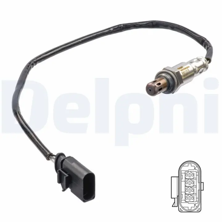 Лямбда-зонд (кількість дротів 4, 550мм) AUDI A1 SEAT IBIZA IV, IBIZA IV SC, IBIZA IV ST, TOLEDO IV SKODA FABIA III, FABIA III PRAKTIK, RAPID VW POLO V 1.0 08.14-12.22 Delphi ES21278-12B1 (фото 1)