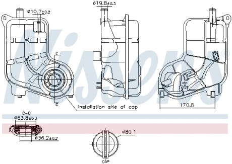 Розширювальний бачок, охолоджувальна рідина VW PASSAT (2001) 2.0 NISSENS 996287