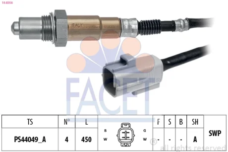 Датчик кислорода (лямбда-зонд) Mitsubishi ASX (10-), Lancer IX (08-) 1.5i, 1.6i (10.8356) Facet FACET 108356