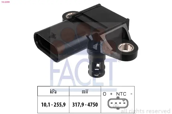 Датчик тиску наддуву (MAP) BMW 1 (07-), 3 (06-), 5 (10-), X3 (13-), X5 (12-) Facet FACET 10.3399 (фото 1)