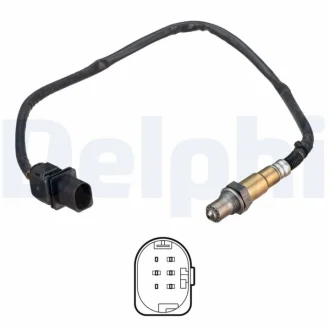 Лямбда-зонд (кількість дротів 5, 650мм) HYUNDAI ACCENT IV, ELANTRA VI, I30, I40 I, I40 I CW, TUCSON KIA CARENS IV, CEE\'D, OPTIMA, PRO CEE\'D, RIO IV, SOUL II, SPORTAGE III 1.4D/1.6D/1.7D 11.10- Delphi ES21293-12B1