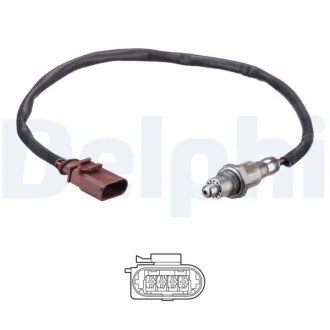 Лямбда-зонд (кількість дротів 4, 475мм) AUDI A3 SEAT IBIZA IV, IBIZA IV SC, IBIZA IV ST, LEON, LEON SC, LEON ST, TOLEDO IV SKODA FABIA III, FABIA III PRAKTIK 1.0/1.2/1.6 08.12-12.22 Delphi ES21155-12B1