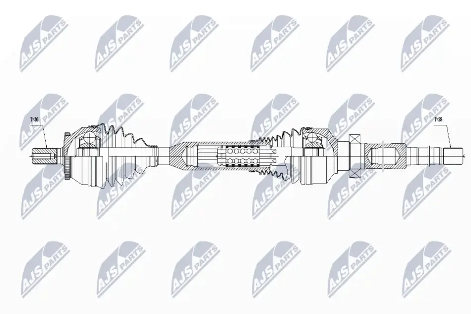 Привідний вал (напіввісь) volvo xc90 d3 3.2v6 vin >354978 0214, NTY NPW-VV-053 (фото 1)