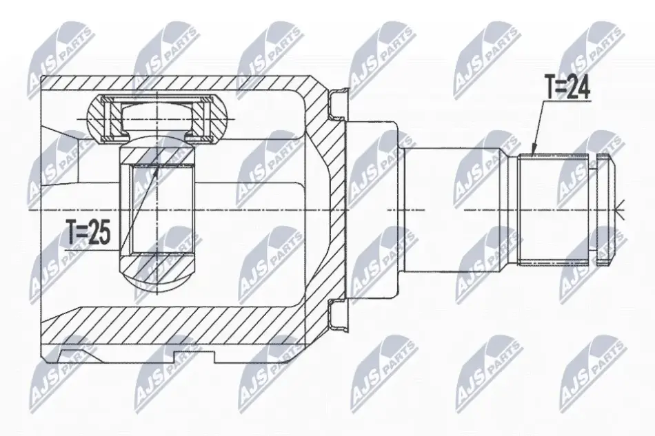 Внутренний шрус Toyota auris 1.8hybrid 1122 prius,4304047030 NTY NPWTY156 (фото 1)