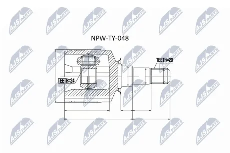 Шрус півосі NTY NPW-TY-048