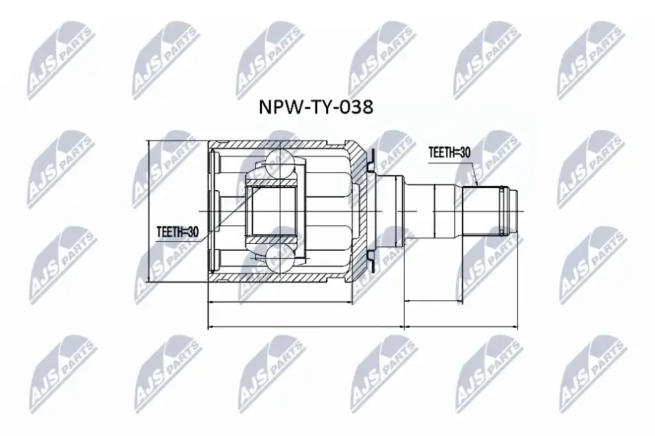 ШРКШ внутр. TOYOTA LAND CRUISER 100, LEXUS LX (произ-во) NTY NPW-TY-038 (фото 1)
