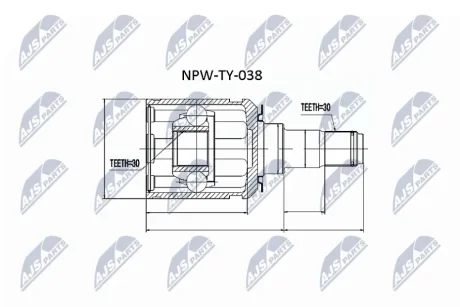 ШРКШ внутр. TOYOTA LAND CRUISER 100, LEXUS LX (произ-во) NTY NPW-TY-038