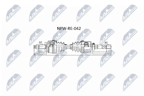 Напіввісь NTY NPW-RE-042