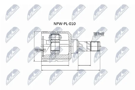 ШРУС зовнішній NTY NPW-PL-010