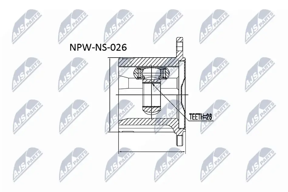 ШРКШ внутр. правий з пильовиком NISSAN X-TRAIL (вир-во) NTY NPW-NS-026 (фото 1)