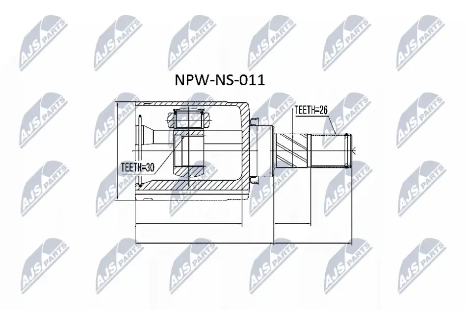 ШРКШ внутр. левый NISSAN QASHQAI I (произ-во) NTY NPW-NS-011 (фото 1)