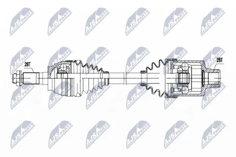 Вал приводной правый MAZDA 3, 5 (CR) (произ-во) NTY NPW-MZ-052