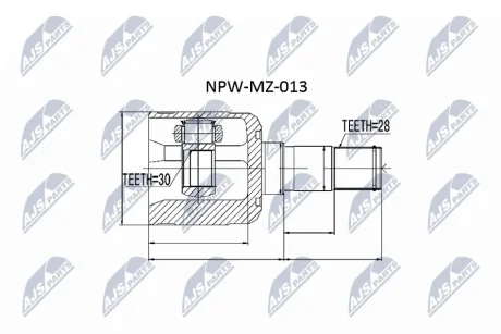 Шрус полуоси NTY NPW-MZ-013