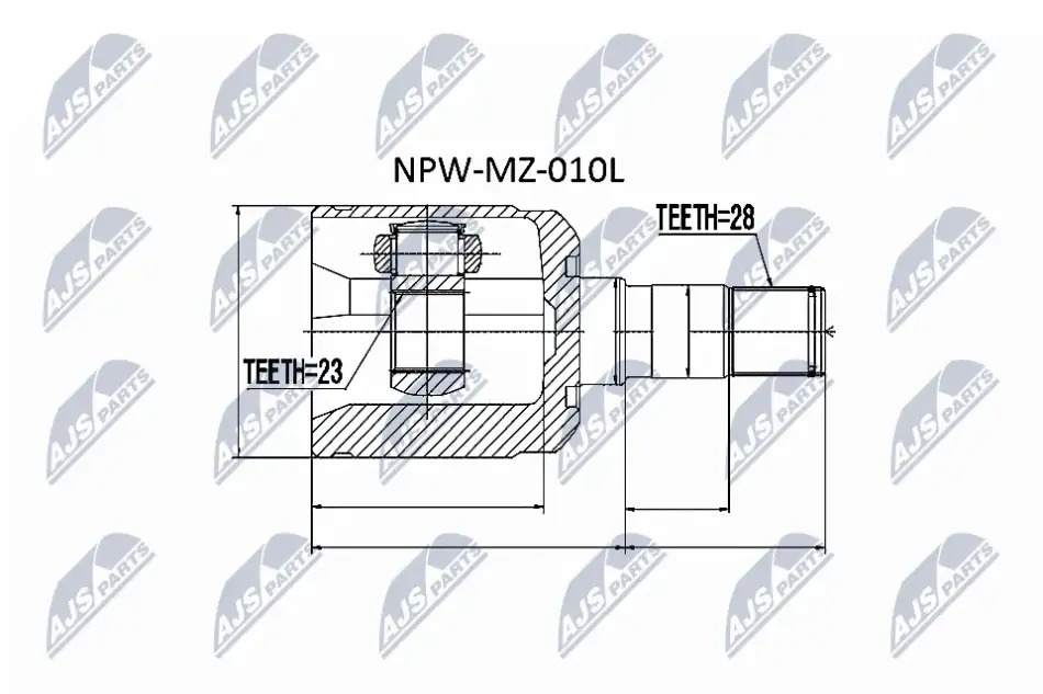 Шрус полуоси NTY NPW-MZ-010L (фото 1)