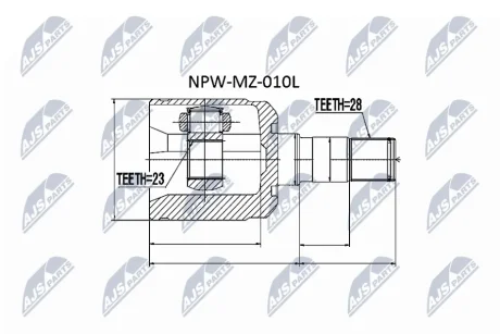 Шрус полуоси NTY NPW-MZ-010L