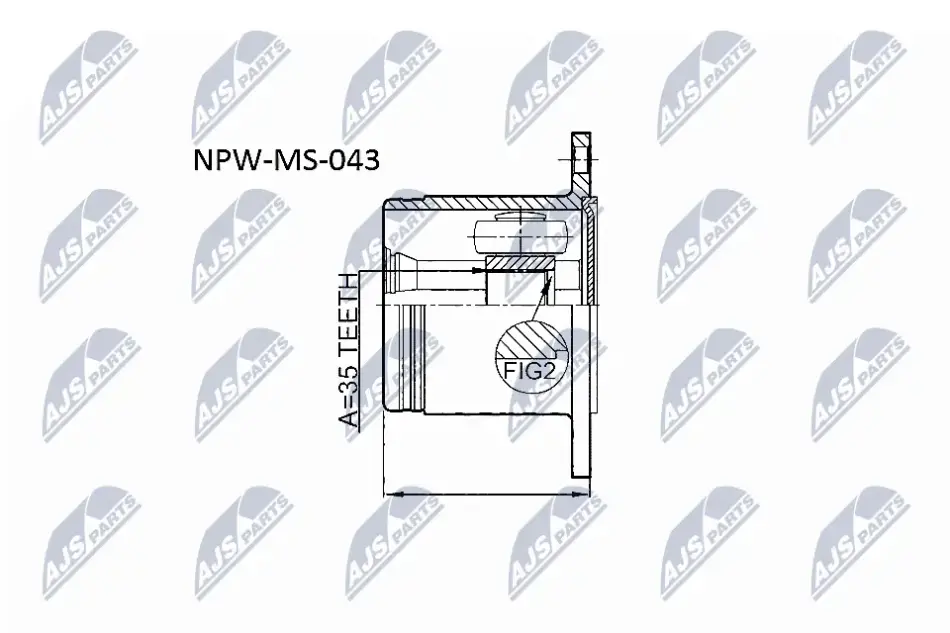 ШРКШ внутр. лівий MITSUBISHI PAJERO (вироб-во) NTY NPW-MS-043 (фото 1)