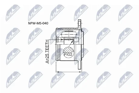 ШРКШ внутр. правий MITSUBISHI L300, L200, L400, PAJERO (вироб-во) NTY NPW-MS-040