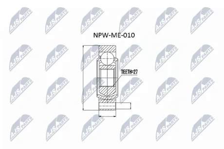 Комплект шарнира приводного вала внутр. (произ-во) NTY NPW-ME-010