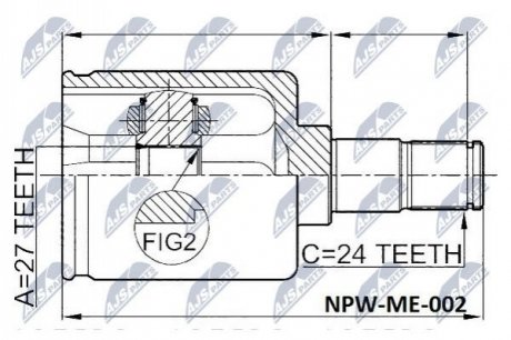 Автозапчастина NTY NPW-ME-002