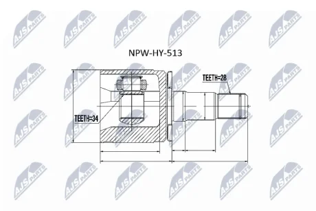 Внутренний шрус hyundai terracan 01,51611h1000 NTY NPW-HY-513