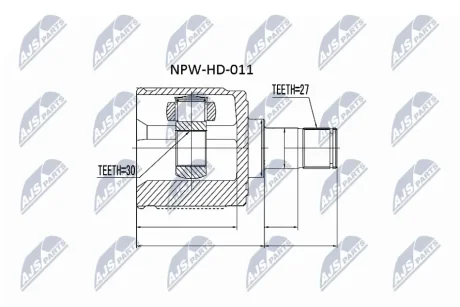 Внутренний шрус honda hrv gh civic fd,44310s0a300 NTY NPW-HD-011