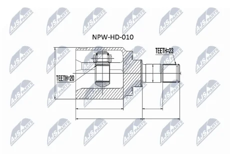Шрус полуоси NTY NPW-HD-010