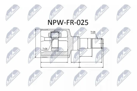 Внутренний шрус ford focus21.6i 2.0i,1676318 NTY NPW-FR-025