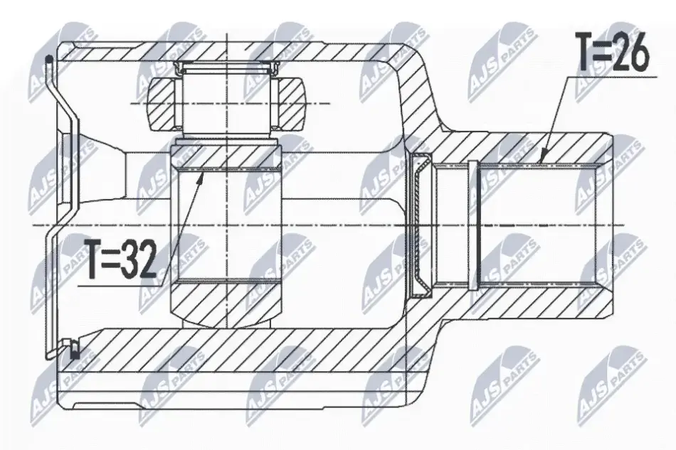 Внутренний шрус chevrolet epica 04- /,96335428 NTY NPW-DW-007 (фото 1)