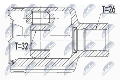 Внутренний шрус chevrolet epica 04- /,96335428 NTY NPW-DW-007