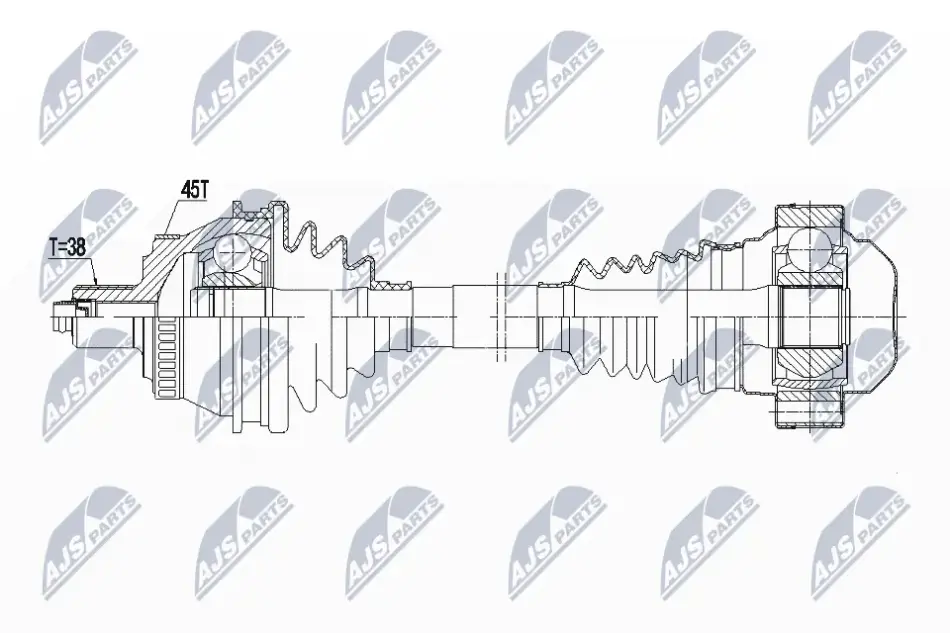 Приводной вал audi a4 b6/3.2 quattro 00-,npw-au-048 NTY NPW-AU-048 (фото 1)