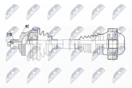 Приводной вал audi a4 b6/3.2 quattro 00-,npw-au-048 NTY NPW-AU-048