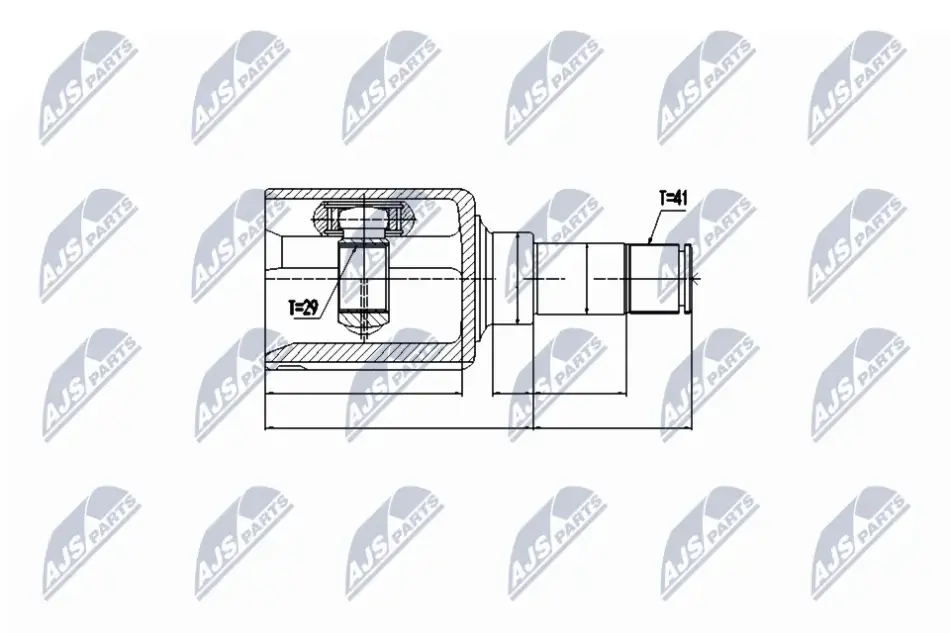 Внутренний шрус ford transit 310 tourneo custom,1774279 NTY NPW-FR-077 (фото 1)