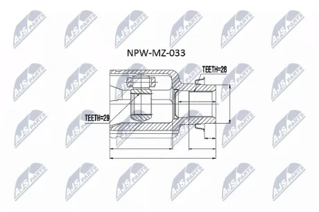ШРКШ внутр. MAZDA 2, 323 (произ-во) NTY NPW-MZ-033