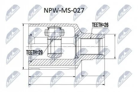 ШРКШ внутр. MITSUBISHI OUTLANDER I (CU_W) | AIRTREK (вир-во) NTY NPW-MS-027