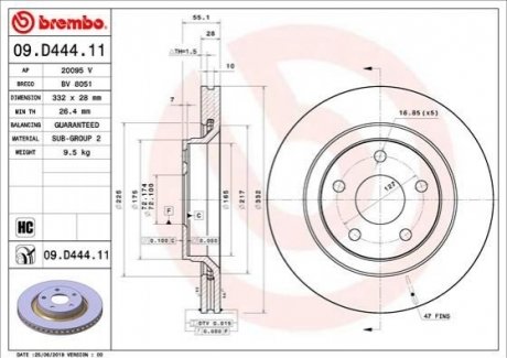 Автозапчастина BREMBO 09.D444.11